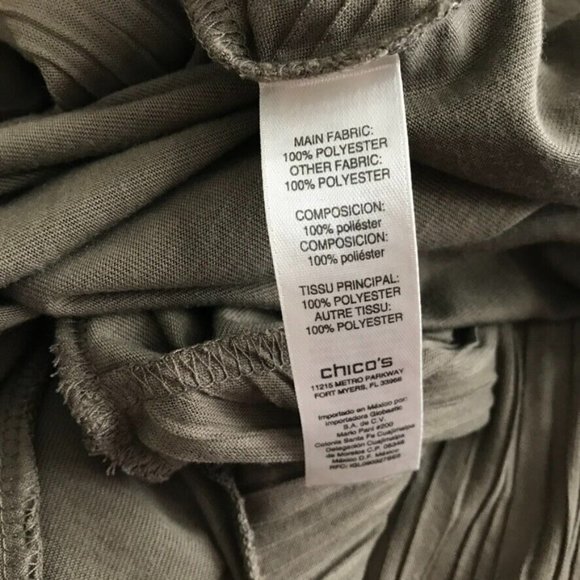 Chico’s 1 women's Easywear Jacket Open Cardigan Size medium Brown pleated knit - Picture 5 of 5